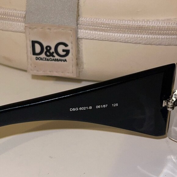 Dolce & Gabbana D&G Vintage Shield Rhinestone Metallic Silver Frame Sunglasses main image 7